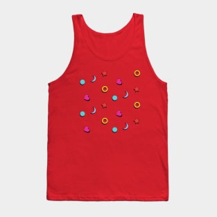 Pattern with heart star and circle Tank Top